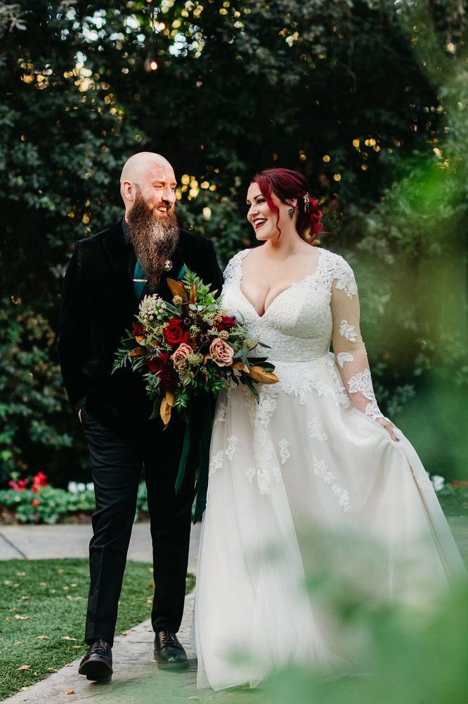 Bride and groom — wedding dress altered by Kiki's